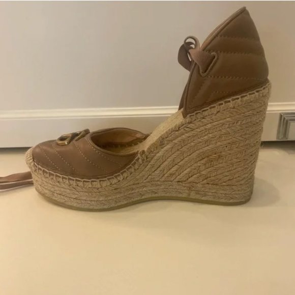 Gucci Marmont Leather GG Platform Espadrille Wedges - Picture 9 of 15